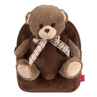 Perletti Backpack extra fluffy Tommy Bear 2,7 liter donkerbruin