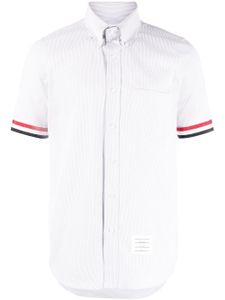 Thom Browne chemise en coton à bande tricolore - Gris