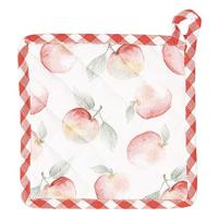 Clayre & Eef Pannenlap APY45 20 * 20 cm - Rood, Groen, Wit Katoen