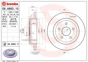 Remschijf BREMBO, Remschijftype: Massief, u.a. für Jeep