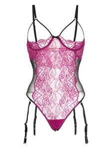 Fleur Du Mal body Roxy à fleurs brodées - Violet