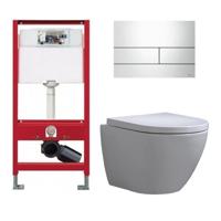 Tece Toiletset – Inbouw WC Hangtoilet Wandcloset – Shorty Tece Square Glans Wit