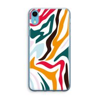 Colored Zebra: iPhone XR Transparant Hoesje