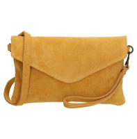 Charm Suède Envelop Clutch / Avondtasje Oker Geel
