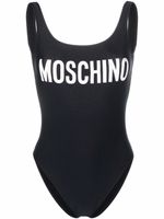 Moschino maillot de bain à logo imprimé - Noir