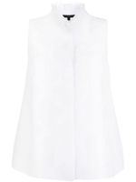 SHIATZY CHEN chemise bordée de dentelle à design sans manches - Blanc