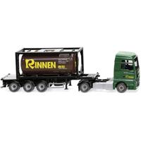 Wiking 053606 H0 Vrachtwagen MAN TGX trekker met tankcontaineroplegger Rinnen - thumbnail