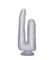 Realistic Double Cock - 9 Inch - Translucent