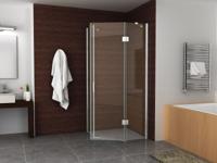 Mueller State douchecabine vijfhoek 100x100cm anti-kalk