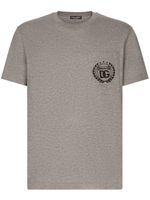 Dolce & Gabbana t-shirt en coton à logo brodé - Gris