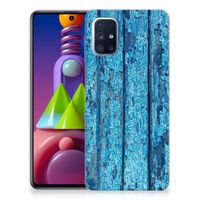 Samsung Galaxy M51 Bumper Hoesje Wood Blue - thumbnail