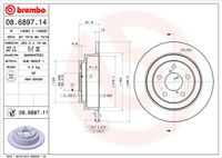 Remschijf BREMBO, Remschijftype: Massief, u.a. für Subaru - thumbnail