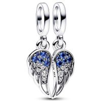 Pandora 792821C01 Hangbedel Sparkling Splittable Angel Wings zilver-kleursteen blauw - thumbnail