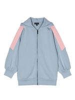 Emporio Armani Kids hoodie zippé à logo brodé - Bleu