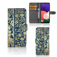 Samsung Galaxy A22 5G Hoesje Beige Flowers - thumbnail