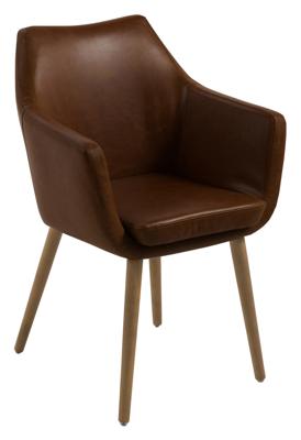 Eetkamerstoel 'Rikke' PU-leder, kleur bruin