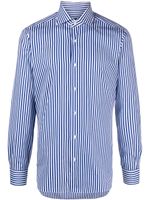 Barba chemise en coton à rayures - Bleu - thumbnail