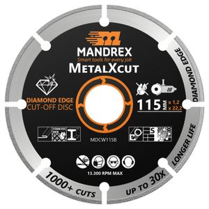 Doorslijpschijf 125mm multifunctioneel voor haakse slijper kabelgoot metaal koper messing aluminium