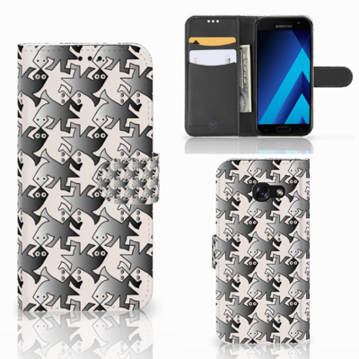 Samsung Galaxy A5 2017 Telefoonhoesje met Pasjes Salamander Grey