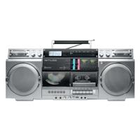 MUSE M-380GBS Retro cassettes, boombox met cd-speler, AUX en bluetooth, compatibel met smartphone, cassetterecorder, cool vintage design