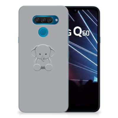 LG Q60 Telefoonhoesje met Naam Grijs Baby Olifant LG Q60 Telefoonhoesje met Naam Grijs Baby Olifant