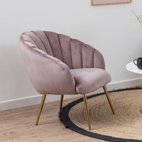 Bendt Fauteuil Karoline Velvet - Dusty Rose/Gold - thumbnail