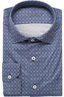 van Laack Tailor Fit Jersey shirt blauw/wit, Motief