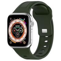 By Qubix - Square siliconen band - Donkergroen - Compatible met Apple Watch 38mm / 40mm / 41mm / 42mm - Compatible Apple watch bandjes