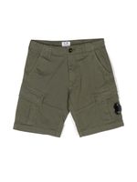 C.P. Company Kids short en coton à patch logo - Vert