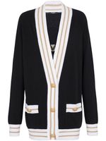 Balmain cardigan imprimé à bords contrastants - Noir