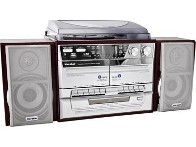 Karcher KA 320 Stereoset CD, Cassette, Middengolf, Platenspeler, SD, USB, FM 2 x 2 W Hout, Zilver Karcher KA 320 Stereoset CD, Cassette, Middengolf, Platenspeler, SD, USB, FM 2 x 2 W Hout, Zilver