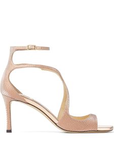 Jimmy Choo sandales Azia 75 mm à effet peau de serpent - Rose