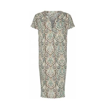 Soyaconcept jurk Pary met all over print blauw/bruin/ecru