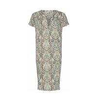 Soyaconcept jurk Pary met all over print blauw/bruin/ecru