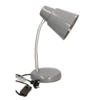 Grijze bureaulamp/tafellamp 14 x 14 x 34 cm - thumbnail