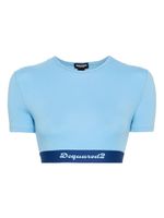 DSQUARED2 haut crop à bande logo - Bleu