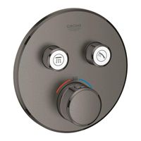 Grohe SmartControl Inbouwthermostaat - 3 knoppen - rond - geborsteld hard graphite 29119AL0