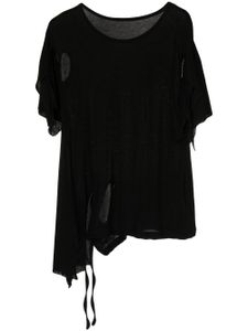 Yohji Yamamoto t-shirt à manches amples courtes - Noir