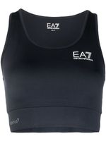 Ea7 Emporio Armani brassière de sport à logo imprimé - Bleu - thumbnail