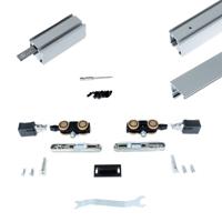 Xperta set 2m rail - alu - wand z. vloerpl. - Enkele deur - inbouw manual fix