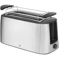 WMF Bueno Pro broodrooster met lange sleuf en rolbevestiging, 4 sneden, XXL toast, krokante functie, 6 bruiningsniveaus, 1550 W, broodrooster van mat roestvrij staal