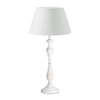 Moderne tafellamp Largo - wit - tafellamp Step vintage wit inclusief lampenkap 30/20/17cm - tafellamp hoogte 49 cm - geschikt voor E27 LED lamp - Tafellamp geschikt voor woonkamer, slaapkamer, thuiskantoor edit