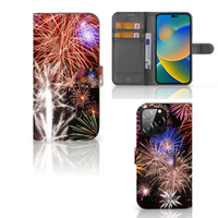 iPhone 14 Pro Max Wallet Case met Pasjes Vuurwerk