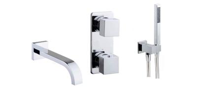 Mueller Cube inbouw badkraan compleet chroom Mueller Cube inbouw badkraan compleet chroom