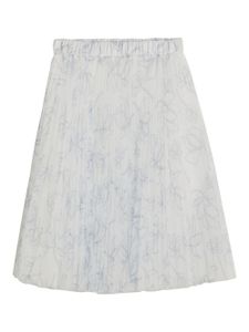 Brunello Cucinelli Kids jupe en tulle à fleurs - Blanc