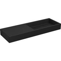 Fontein Clou Mini Wash Me Rechthoek 56x19x6cm Keramiek Mat Zwart 0 Kraangaten Links