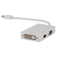 Valueline VLMP37465W0.20 kabeladapter/verloopstukje Mini DisplayPort DVI, VGA, HDMI Wit - thumbnail