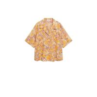 Mango blouse met grafische print geel/roze/ecru