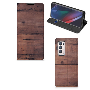 OPPO Find X3 Neo Book Wallet Case Old Wood