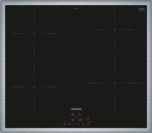 Siemens iQ100 EH645BEB6E kookplaat Zwart, Roestvrijstaal Ingebouwd 60 cm Inductiekookplaat zones 4 zone(s)